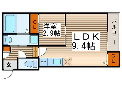 GRANDTICSUNMAISON新瑞橋(1LDK/1階)の間取り写真