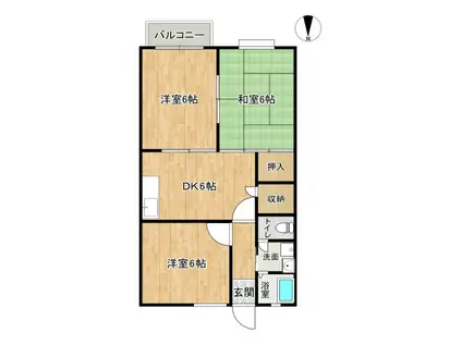 アメニティマツイ(3DK/2階)の間取り写真