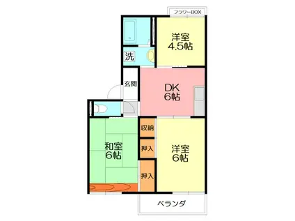 ハイツコスモスII(3DK/2階)の間取り写真