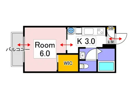ネストII(1K/1階)の間取り写真