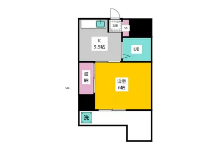 サンパレス堀之内(1K/3階)の間取り写真