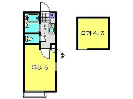 グランヴェールみゆき公園(1K/2階)の間取り写真