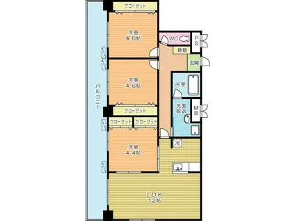 AMAZING HEART(3LDK/5階)の間取り写真