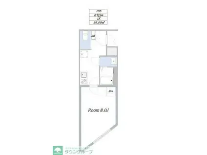 防音マンション プロス千歳烏山 らしくらす(1K/3階)の間取り写真