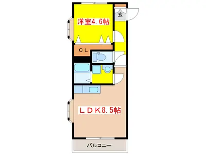 ARPEGE(1LDK/2階)の間取り写真