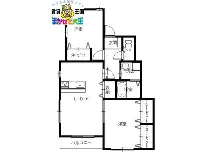 FUENTE M(2LDK/2階)の間取り写真