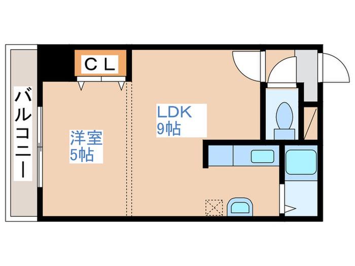 ミラバ澄川(1LDK/9階)の間取り写真