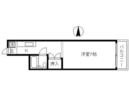 クリスタルハイツ(1K/2階)の間取り写真