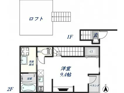 あんしん新池島(ワンルーム/2階)の間取り写真