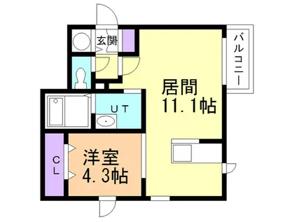 デリスメゾン寿III(1LDK/2階)の間取り写真