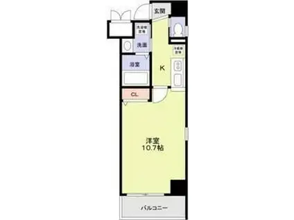 ウィング瓦町(1K/5階)の間取り写真