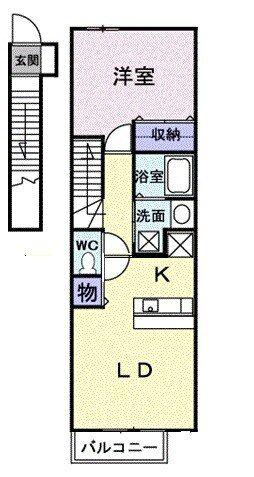 セレーノ(1LDK/2階)の間取り写真