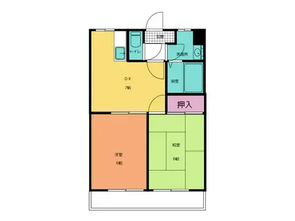 リンデン小林(2DK/1階)の間取り写真