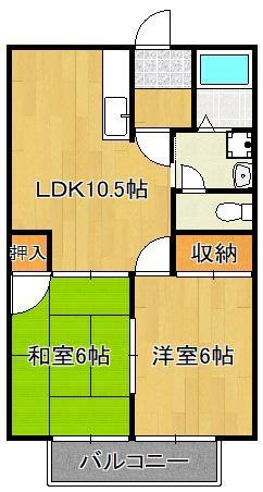 ビュー嵐山(2LDK/2階)の間取り写真
