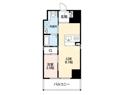 アイボリーポワント難波ウエスト(1LDK/9階)の間取り写真