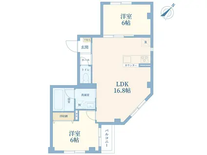 NSハウス(2LDK/2階)の間取り写真