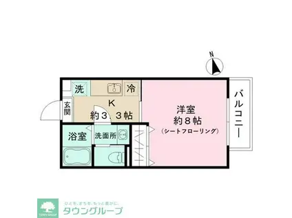 PRELUDE(1K/1階)の間取り写真