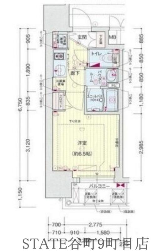 プレサンス松屋町駅前(1K/12階)の間取り写真