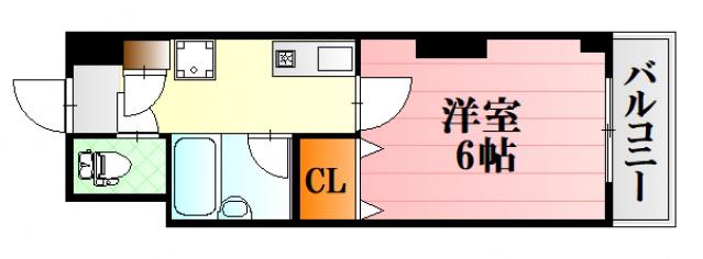 マヤ石橋2ビル(1K/4階)の間取り写真