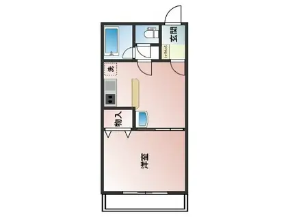 前橋グリーンマンション(1DK/3階)の間取り写真