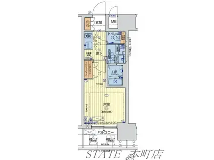 レオンコンフォート難波リオ(1K/2階)の間取り写真