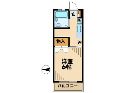 FLAT HOUSE(1K/1階)の間取り写真