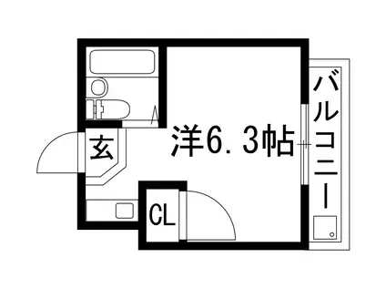 マンションミネット3号館(ワンルーム/1階)の間取り写真