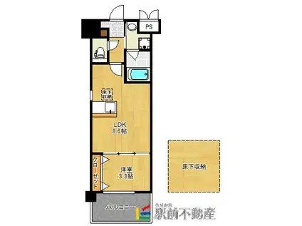 RIZ GRANDE 花畑(1LDK/7階)の間取り写真