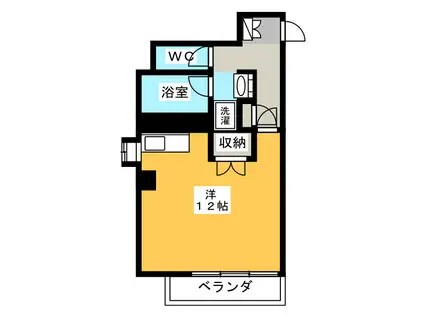 クレセントコート静岡(ワンルーム/3階)の間取り写真