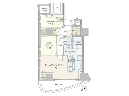 パークコート北青山(2LDK/3階)の間取り写真