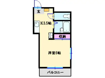 グランシャリオ横浜(1K/2階)の間取り写真