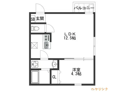 茜さす春のセラピィ(1LDK/2階)の間取り写真