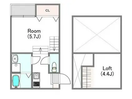 MODERN PALAZZO 東彼杵(1SK/2階)の間取り写真