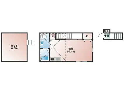 アップライン東府中(1LDK/2階)の間取り写真