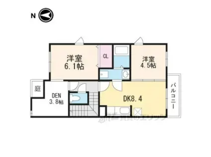 カーサ西の宮(3DK/2階)の間取り写真