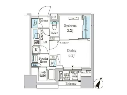 パークアクシス神保町(1DK/8階)の間取り写真