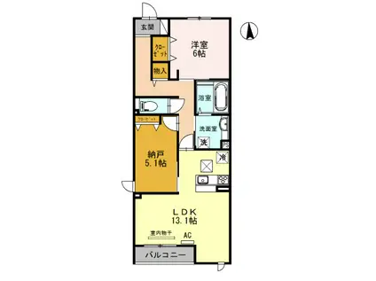 インペリアル タナベ(2LDK/2階)の間取り写真