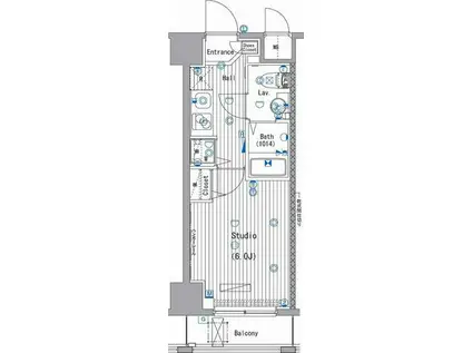 ガーラ・シティ川崎(1K/1階)の間取り写真