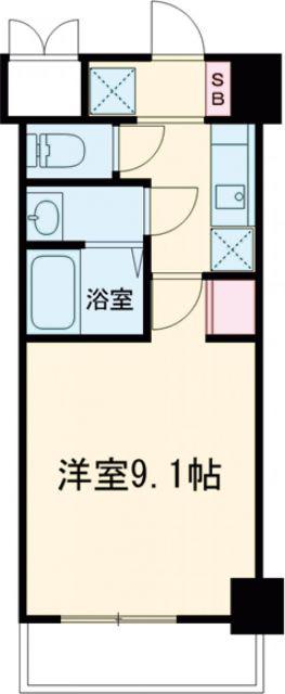 S-RESIDENCE堺BLAZE(1K/4階)の間取り写真
