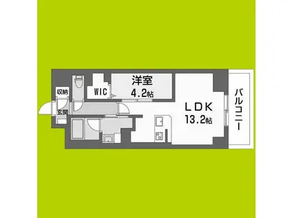 サンエール南堀江(1LDK/5階)の間取り写真