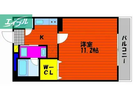 ピアグロリア奥田(1K/3階)の間取り写真