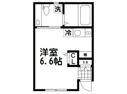 シャトン(ワンルーム/1階)の間取り写真