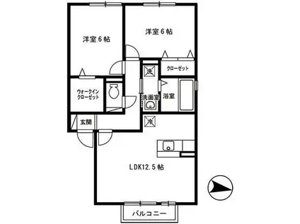 エミネンス・ジュン(2LDK/2階)の間取り写真