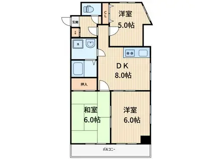 PLATA TOMIOKA(3DK/2階)の間取り写真