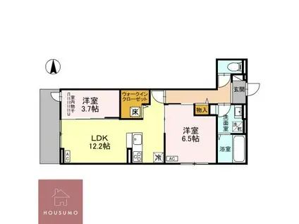 ラ・パーチェ江坂 I(2LDK/2階)の間取り写真