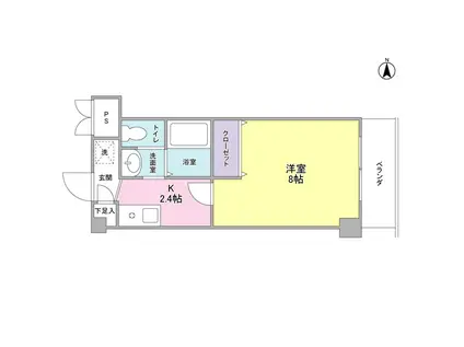 シーダーパーク(1K/1階)の間取り写真