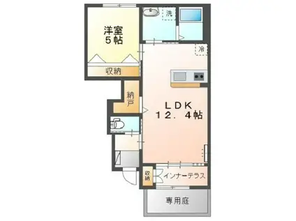 ジュアン(1LDK/1階)の間取り写真