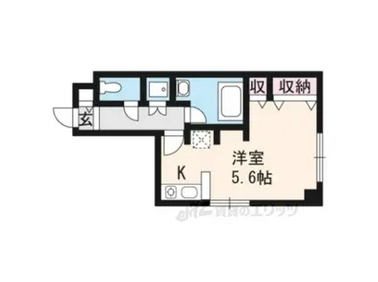 プリオーレ衣笠(ワンルーム/B1階)の間取り写真