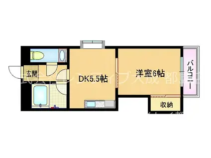 アルパ山口(1DK/3階)の間取り写真