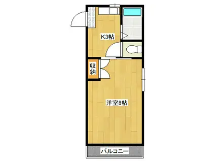 リトルハイム長岡(1K/3階)の間取り写真